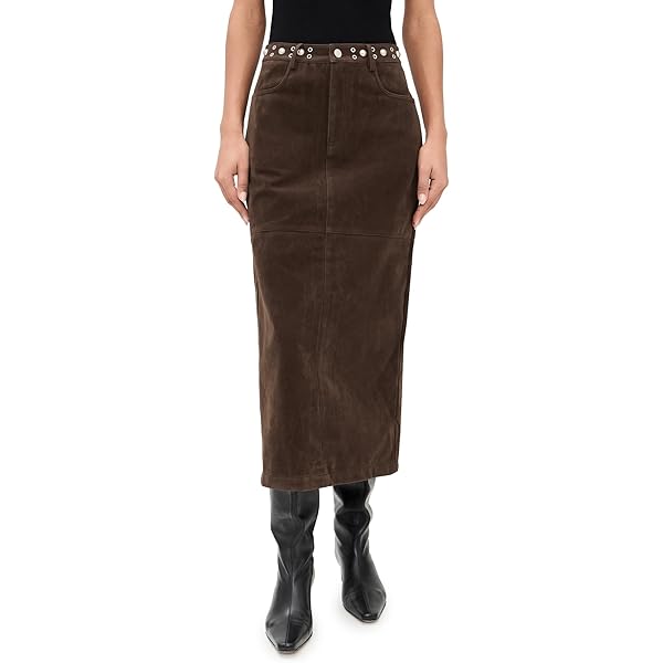 Blank NYC Women's Midi Skirt, Black Coffee, 26 at Amazon Women's